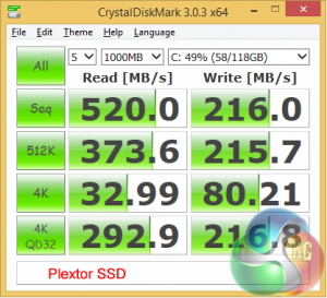 10 Plextor SSD CrystalDiskMark
