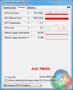 A10-7800 GPU-Z sensors