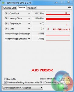 A10-7850K GPU-Z sensors