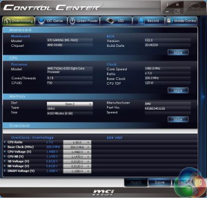 5 MSI Control Centre