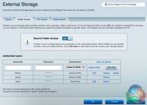 Linksys Smart WiFi Folder Access