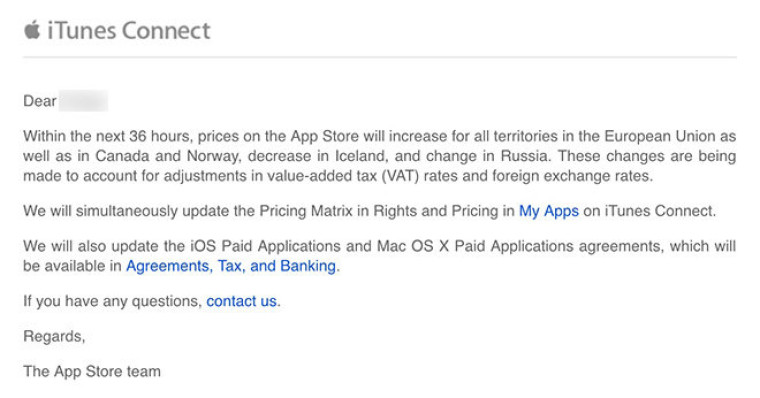 App store price