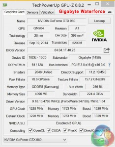 GPU-Z WaterForce GTX 980