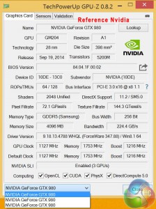 GPU-Z stock GTX 980