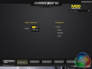 M20 Software Color Control Screenshot