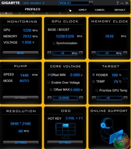 OC Guru II main panel