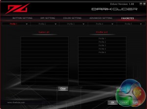 DarkGlider Favorites Menu