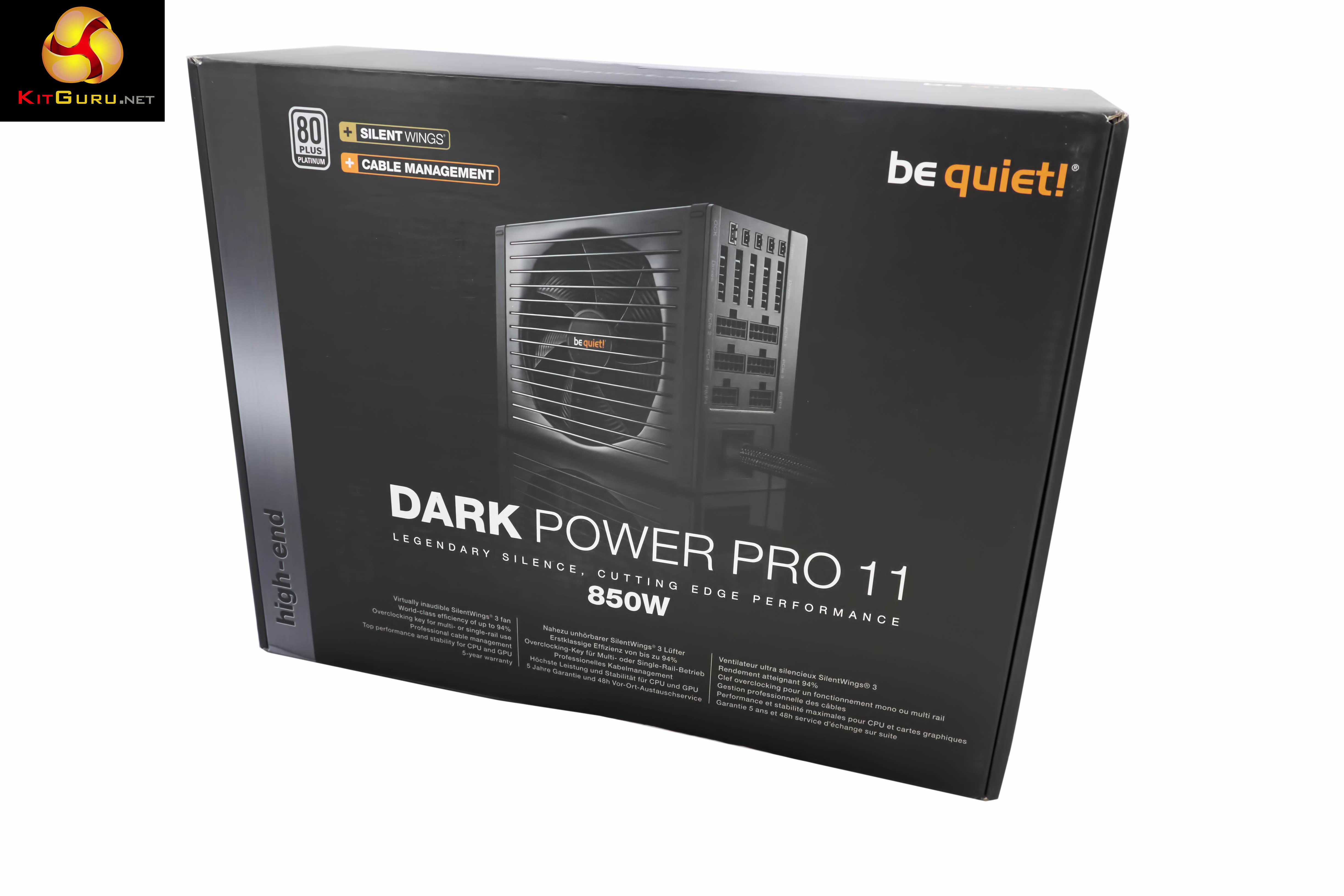 be quiet! Dark Power Pro 11 750W ATX 12V 80 Plus Platinum Power Supply –  Silent Wings 3 Fan
