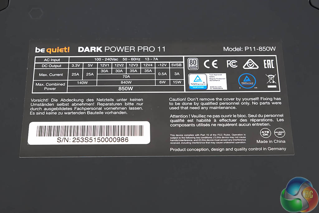 Test : be quiet! Dark Power Pro 11 1000 W - HardwareCooking