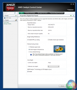 AMD software FreeSync