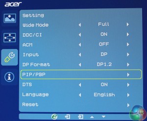 Acer S27 Settings