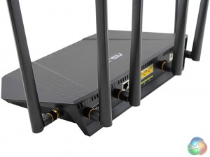 ASUS-RT-AC-3200-Review-KitGuru-Side-Quarter-Antenna-Attached