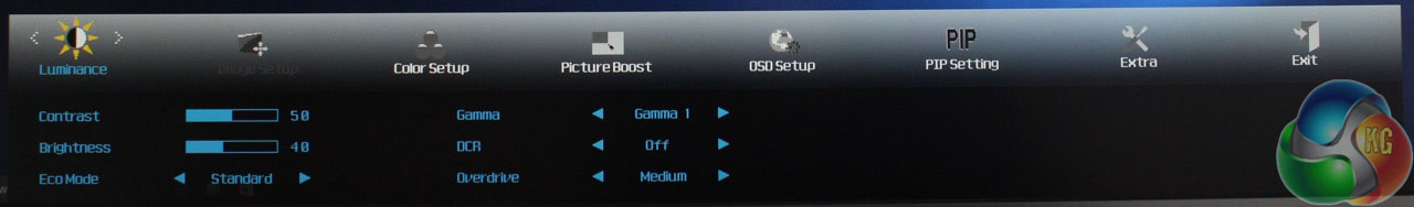 AOC U32 OSD Luminance