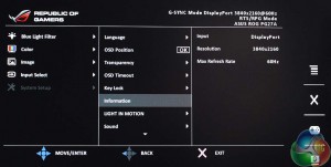 PA27Q OSD Information Screen