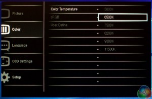 Philips 272G OSD Color Temp