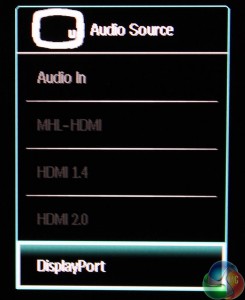 Philips OSD audio source