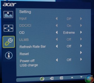 XB270 OSD Setting