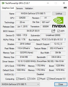 GTX 980Ti GPU Z