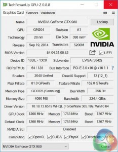 GPU-Z EVGA GTX