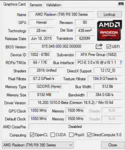 R9 390x GPU Z