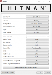 hitman settings