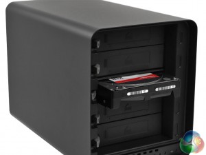 Drobo-5N-NAS-Review-on-KitGuru-Front-Left-34-Drive-Bay-Open