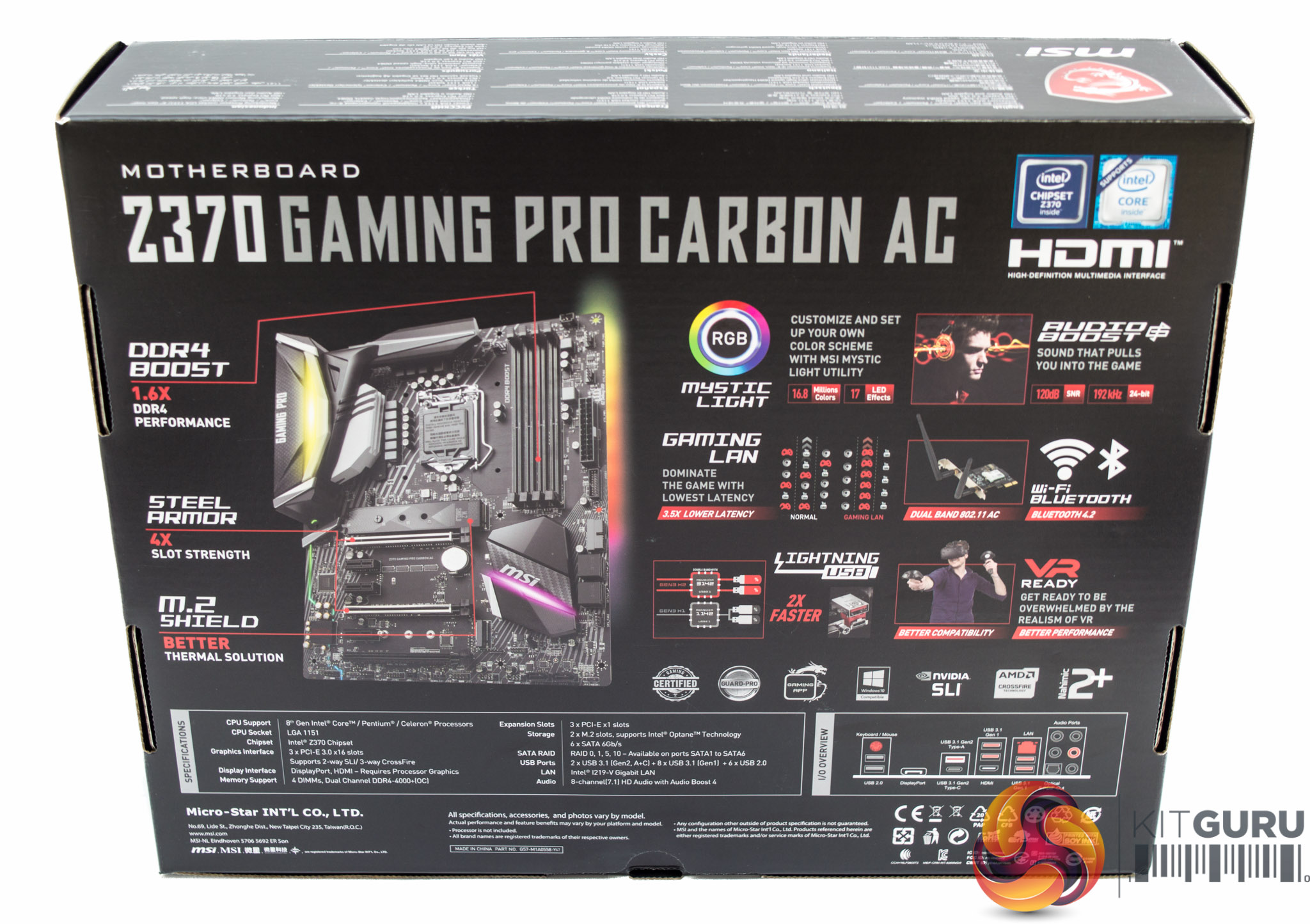 MSI Z370 Gaming Pro Carbon AC Motherboard Review