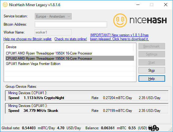 Nicehash Profitability Chart