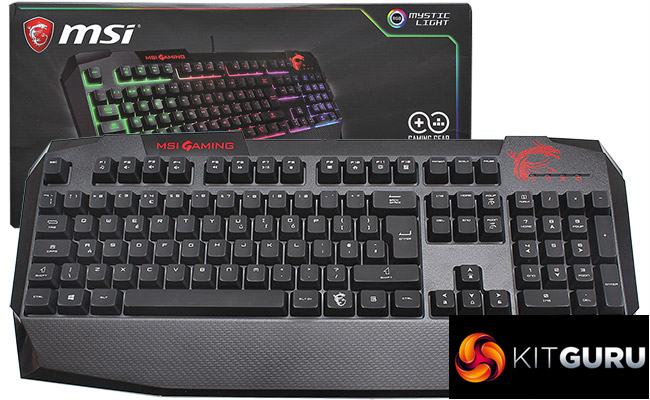 MSI Vigor GK40 GAMING Keyboard Membrane Switches RGB Backlit 104 Keys 