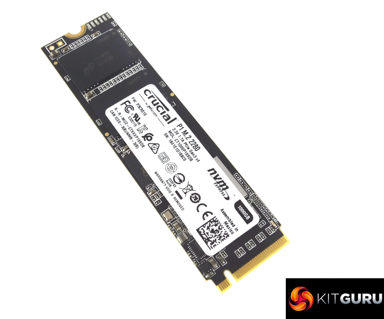 CRUCIAL - Disque Dur SSD P1 M.2 PCIe NVMe 1 To