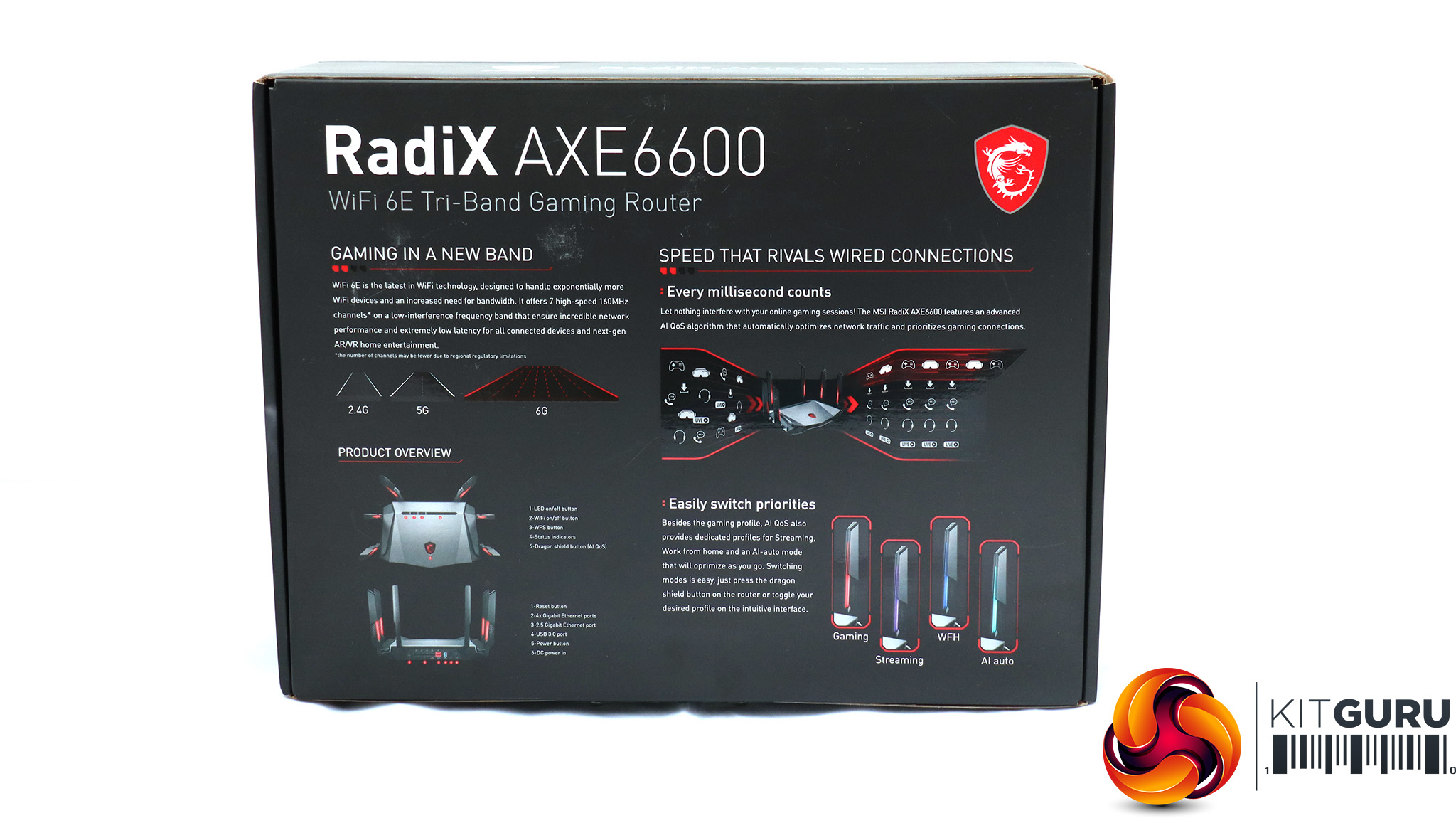 MSI Radix AXE6600 Wifi 6E Tri-Band Gaming Router