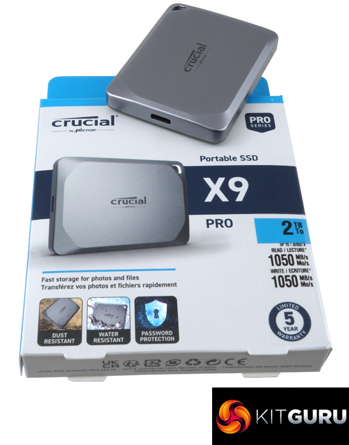 Crucial X9 Pro Portable SSD 1TB USB 3.2 Gen 2 • Price »