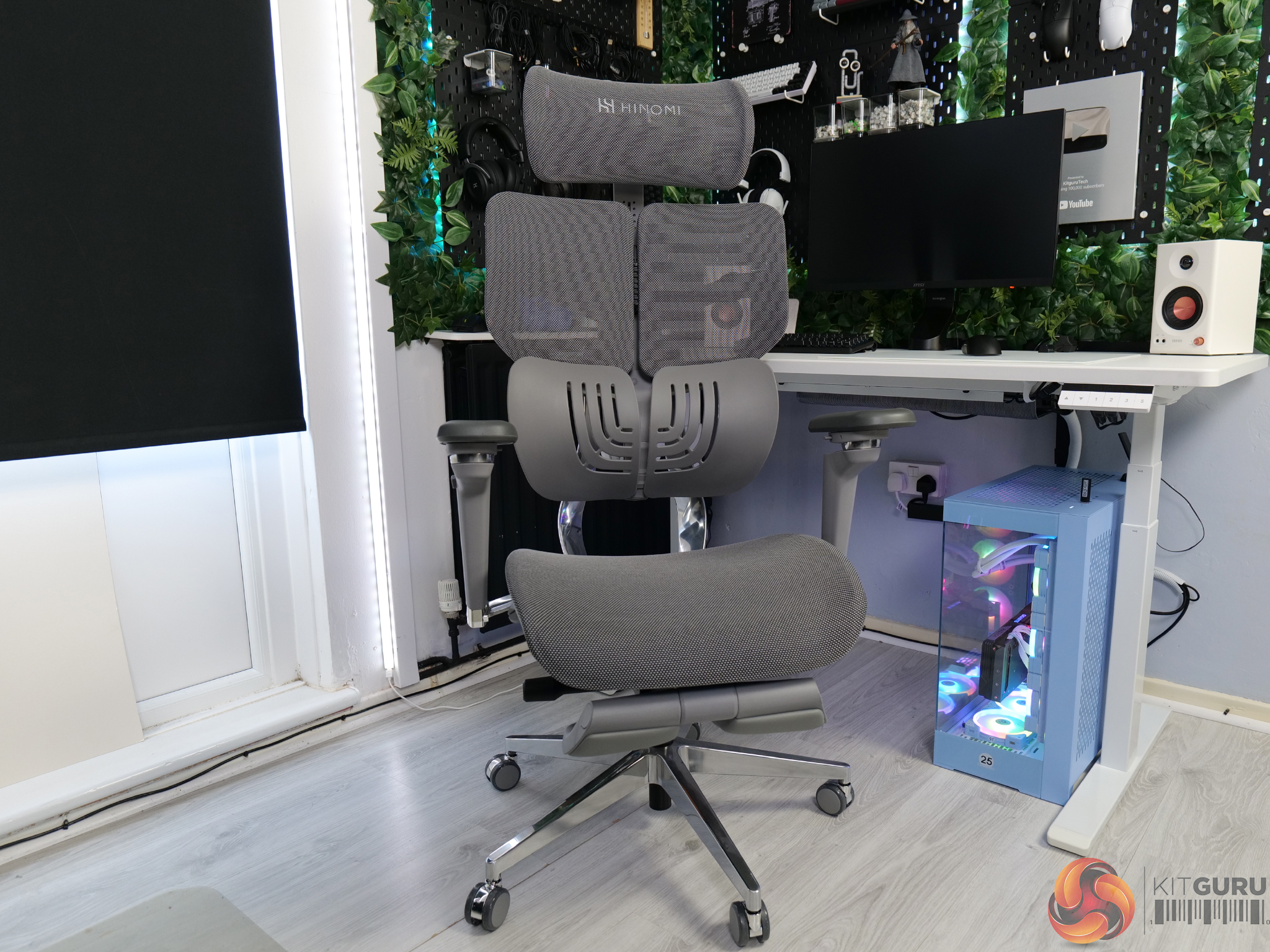 Sedia Ufficio Ergonomica HINOMI X1 Grigia - Schienale Alto 4 Pannelli, Supporto Lombare 3D, Braccioli 6D, Poggiatesta Regolabile E Poggiapiedi Retrattile