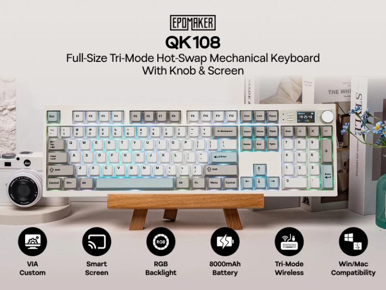 Epomaker launches QK108, a full-size gasket-mounted keyboard with VIA ...
